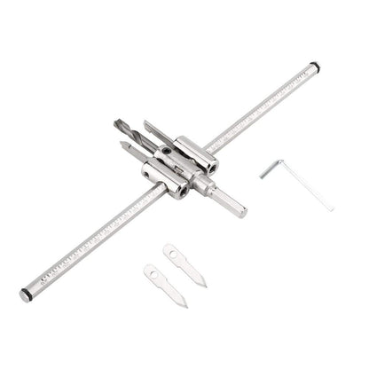 30-300mm Silver Adjustable Hole Saw Drill Set Circle Hole Saw Drill Set DIY Woodworking Hole Drill Tool
