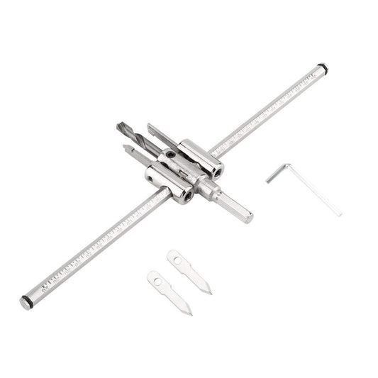 30-300mm Silver Adjustable Hole Saw Drill Set Circle Hole Saw Drill Set DIY Woodworking Hole Drill Tool