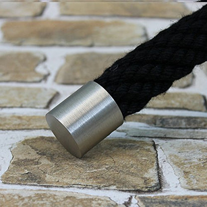 2 end caps and 8 rope holders "nickel matte" for 30mm handrail rope