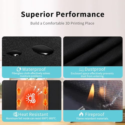 3D printer enclosure, large protective cover for Creality Ender 3 Max / 3 Max Neo / 3 S1 Plus / 5 Pro / 5 Plus / K1 Max / CR-10 / 10S / 10S PRO / CR-20 3D printers, 700x750x900mm.