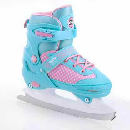 SMJ Lily Kids Girls Set 2in1 Inline Skates/Ice Skates ADJUSTABLE | ABEC-7 Roller Skates | Inline skates convertible to ice skates | Turquoise/Pink (M (34-37))