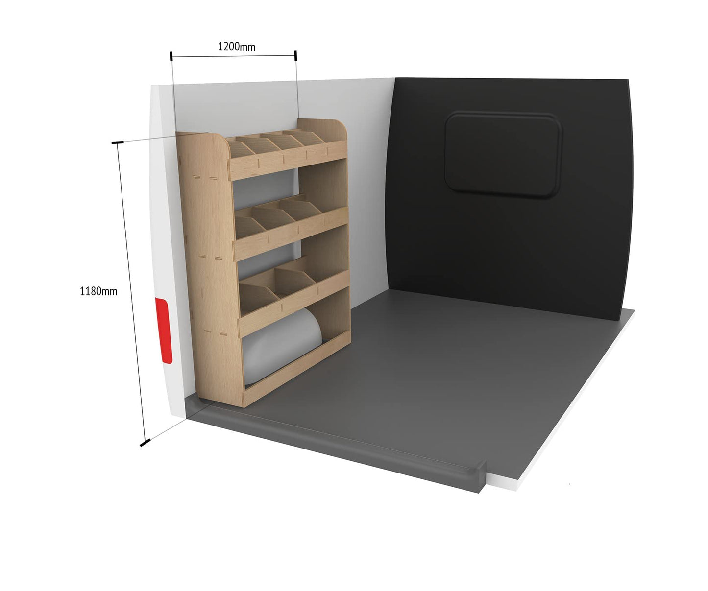 Vanify - Compatible with Citroen Jumpy L3 (XL) 2016+ vehicle equipment shelves, driver side rear shelf.