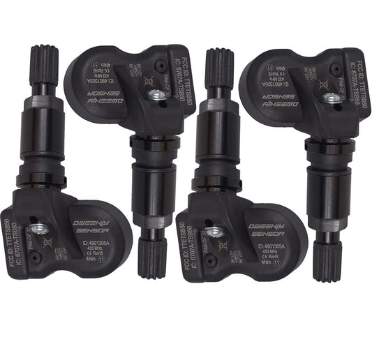 4 x RDKS/TPMS sensors - suitable for Mercedes Benz E-Class/E-Class T-Model Estate - Type [W212/S212] - Period 02/2009 to 12/2016 - A set consisting of 4 sensors with black metal valve.