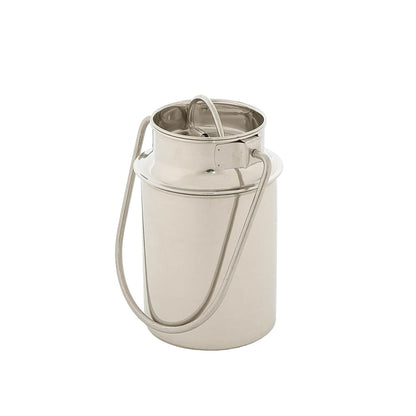 Stainless steel milk jug 2.5l - milk pitcher - for coffee milk sauces - 22cm tall - milk jug with lid - handle transport container - milk jug decoration - coffee pot - wine container