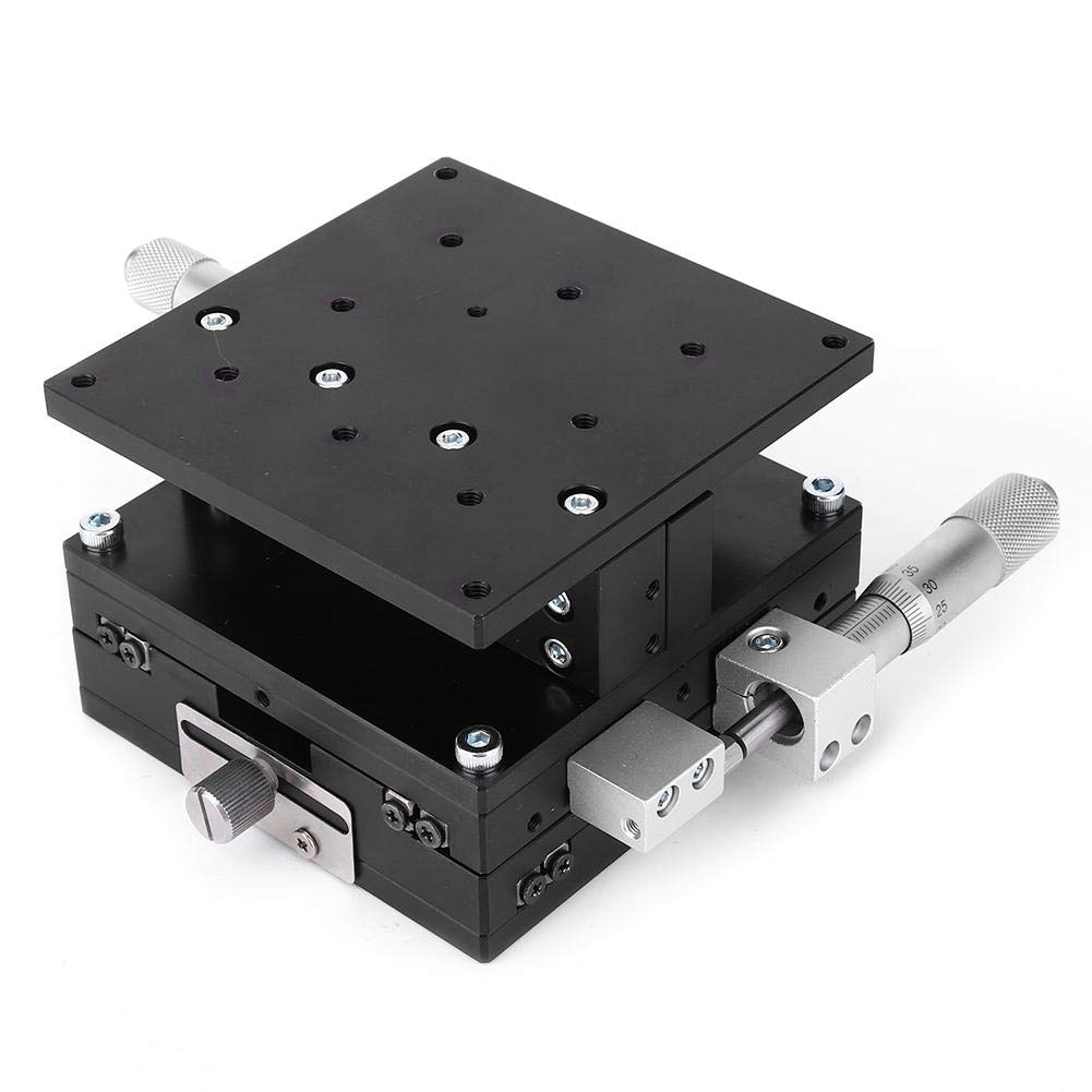 TKSE XYZ 3-axis manual linear stage, LD90-LM XYZ 3-axis trimming platform Manual linear stage Tuning slide table 90 x 90 mm