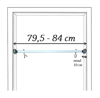 Create for you - Pull-up bar for door frames with hooks for kids swing, no-drill installation, metal horizontal bar, Pull Up Bar, home fitness equipment, White, 80 cm.