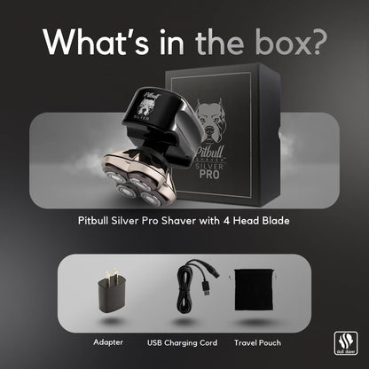 Pitbull Silver PRO Men's Electric Shaver for Head and Face, perfect gift for husband or boyfriend.