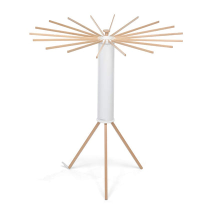 Foppapedretti Octopus Myhome laundry stand, made of aluminum/PVC/beech wood, white, measuring 112 x 112 x 121 cm, with a natural color shelf.