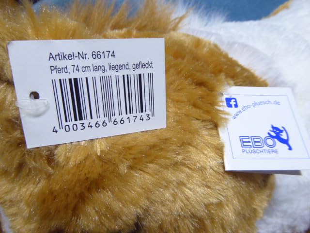 EBO 66174 Pony, lying down, 74 cm long, spotted