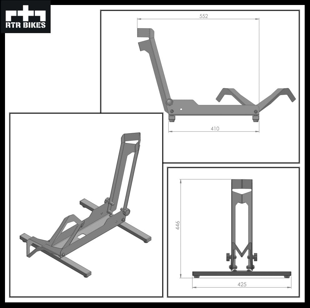 RTR BIKES Brutus Professional Free-standing Bike Stand - Perfect for your garage, home, or bike shop.
