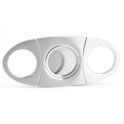 Black leather travel humidor made of cedar wood with 2 tubes and cigar cutter.