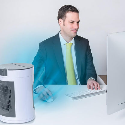 LIVINGTON SmartChill black - Limited Edition - Air cooler with water cooling - Portable air conditioner with 3 levels - powerful mini air cooler with 12h cooling tank volume