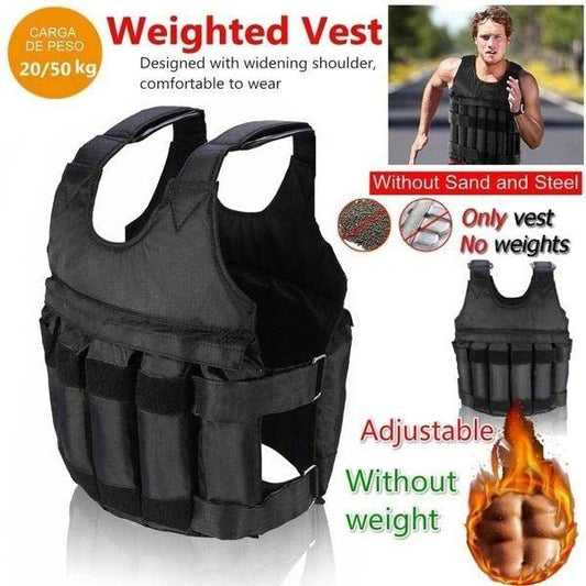 Weighted vest, 50kg training vest, running vest, adjustable weight vest, running jacket. Empty weight vest, heavy sand jacket for strength training, weight loss fitness training vest.