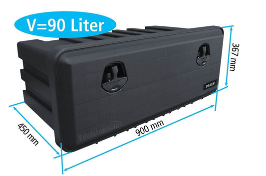 Truck storage box 900x367x450mm + Vertical Holders, tool box, Daken J090+VH401