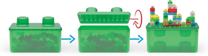Jelly Blox Stash & Stack (2-in-1 storage case), building toy for ages 2 and up, includes 30 sensory blocks, construction toy for kids