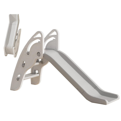 Gupamiga Slide Outdoor and Indoor for Kids with Handles, Extra Long Slide Slope and Non-Slip Stairs, High Strength, Easy Assembly and Foldable, Children's Slide for Ages 3+ (white)