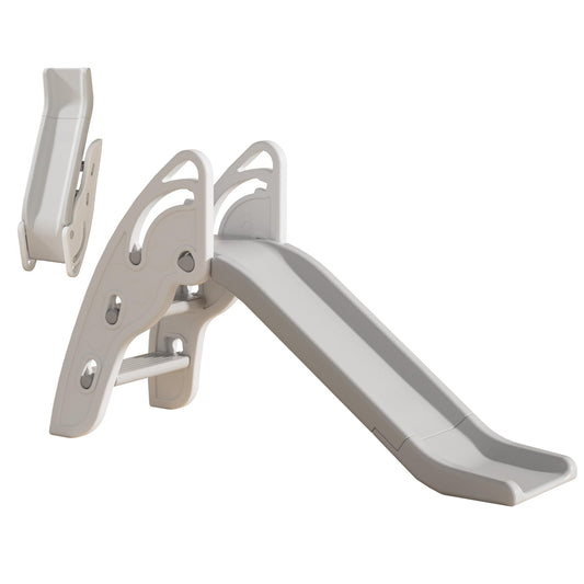 Gupamiga Slide Outdoor and Indoor for Kids with Handles, Extra Long Slide Slope and Non-Slip Stairs, High Strength, Easy Assembly and Foldable, Children's Slide for Ages 3+ (white)