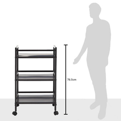Amazon Basics Metal Serving Cart, 3 Levels, Black