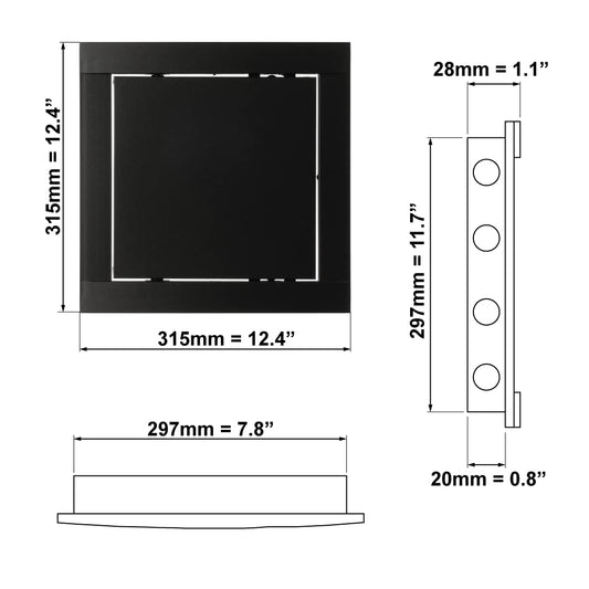 30x30 cm access panel - service hatch for inspection and covering - 300x300mm access door - inspection door access door maintenance hatch - ABS plastic Anthracite