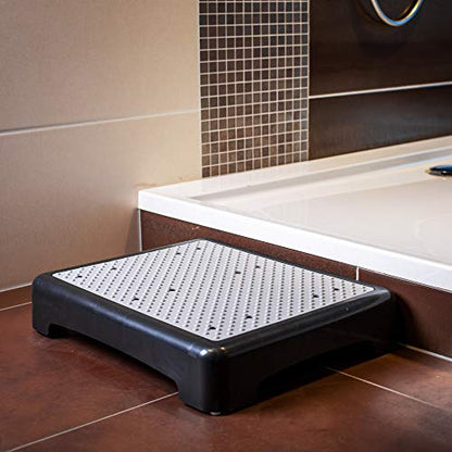 UPP Step Stool Indoor & Outdoor up to 200 kg | Step aid for seniors or footrest for children with anti-slip safety feature | Stool and step aid for bathroom, kitchen & door thresholds 50 x 40 x 10 cm