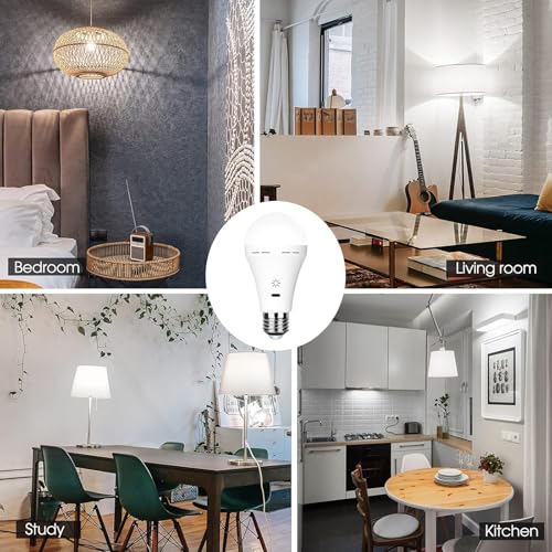USB-C Rechargeable Bulb With Remote Control, 7W E27 Smart Battery Bulb, Touch Control Dimmable LED Bulbs With Timing Function, Outdoor Camping Emergency Light With Hook, 6500k/2 pack