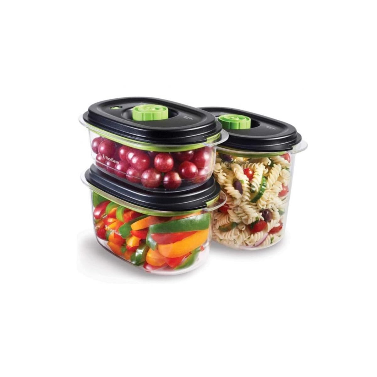 FoodSaver Preserve & Marinate vacuum containers for vacuum sealers | 700 ml | 1.2 L & 1.8 L | airtight BPA-free food containers | Leak-proof | Dishwasher safe | 3 pieces