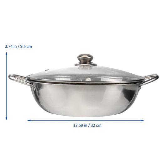 TOPBATHY Induction Wok Electric Hot Pot Induction Cooker Fondue Pot Shabu Hot Pot For Home Stainless Steel Insulated Hot Pot Electric Cooking Pots Rice Cooker Daily Use