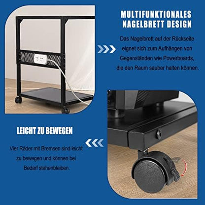 Which PC Stand Iron Computer Stand 2 Layer CPU Holder with Wheels for Desk (C-Style Small)