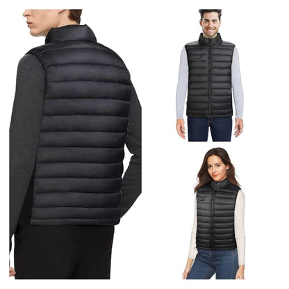 Heated Vest, Heated Vest Men Women with Battery, Heated Jacket Heating Vest Thermal Vest with 3 Temperature Levels, 4 Heating Zones for Outdoor Motorcycle Camping L