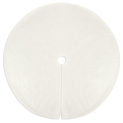 COM-FOUR® White Premium Christmas Tree Skirt to protect against pine needles - round tree skirt for the Christmas tree - base in Christmas design for gifts and decorations.