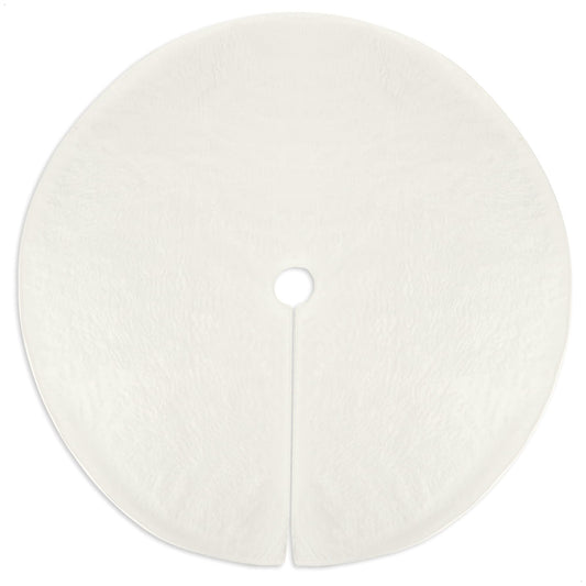 COM-FOUR® White Premium Christmas Tree Skirt to protect against pine needles - round tree skirt for the Christmas tree - base in Christmas design for gifts and decorations.
