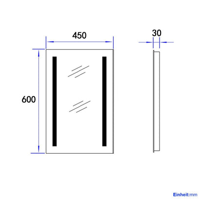 Meykoers LED bathroom mirror 45x60cm illuminated mirror Cold white light Energy-saving IP44