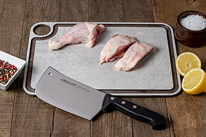 Arcos 160mm bone and meat cleaver - Rectangular stainless steel design with polyoxymethylene handle - Black, Universal Series