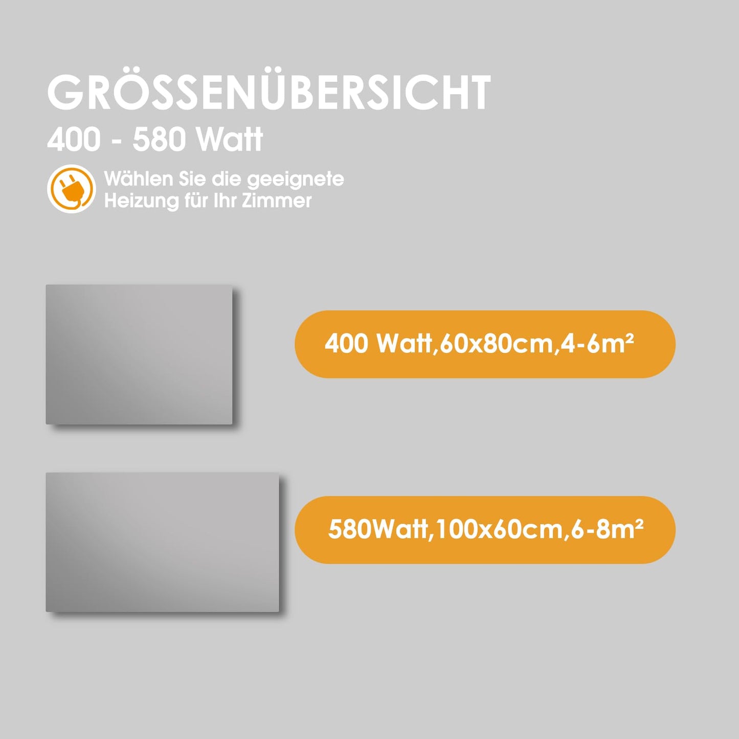 Infrared heating mirror with thermostat 450 watts - Infrared mirror heating - Infrared wall heater with remote control - Electric heating panel radiator - Bathroom mirror 80x60 CM bathroom mirror