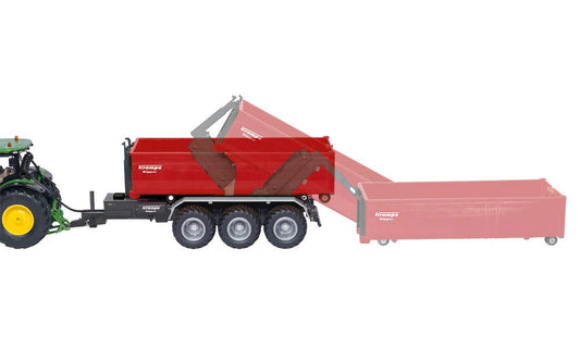 siku 6786, 3-axle hooklift chassis with container, 1:32 scale, remote controlled, for SIKU CONTROL vehicles with trailer hitch, metal/plastic, red