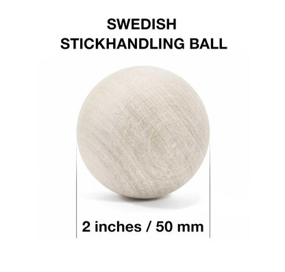 Hockey Revolution Essentials Kit - Swedish wooden stickhandling balls with hockey pucks and durable plastic puck - training tools without bounce.