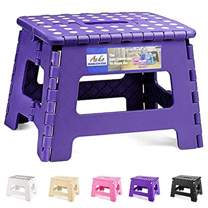 HOUSE DAY 22cm Folding Step Stool - Foldable Kids Stool Folding Chair Foldable Kids Stool Foldable, Foldable Stool Foldable Foldable Stool Foldable Kids Footstool (Purple)