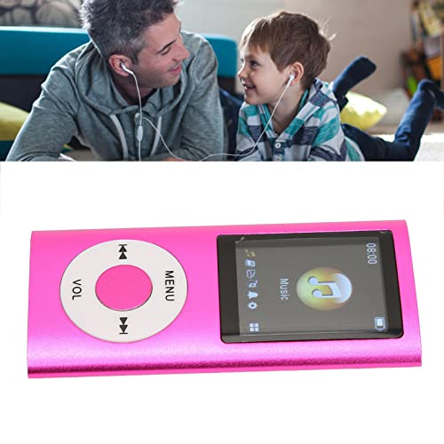 Bluetooth MP3 player with integrated HD speaker, 1.8-inch LCD screen, HiFi sound, headphones included, supports up to 64GB.