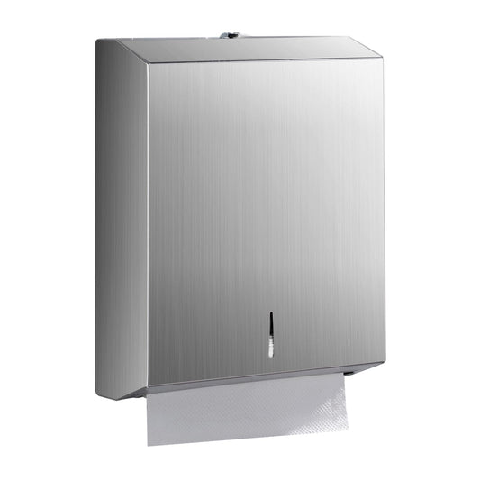 modunful Paper Towel Dispenser Wall Mount - Multifold Trifold Paper Towel Dispenser, Large Capacity Stainless Steel Tissue Holder, Suitable for Bathroom and Public Places