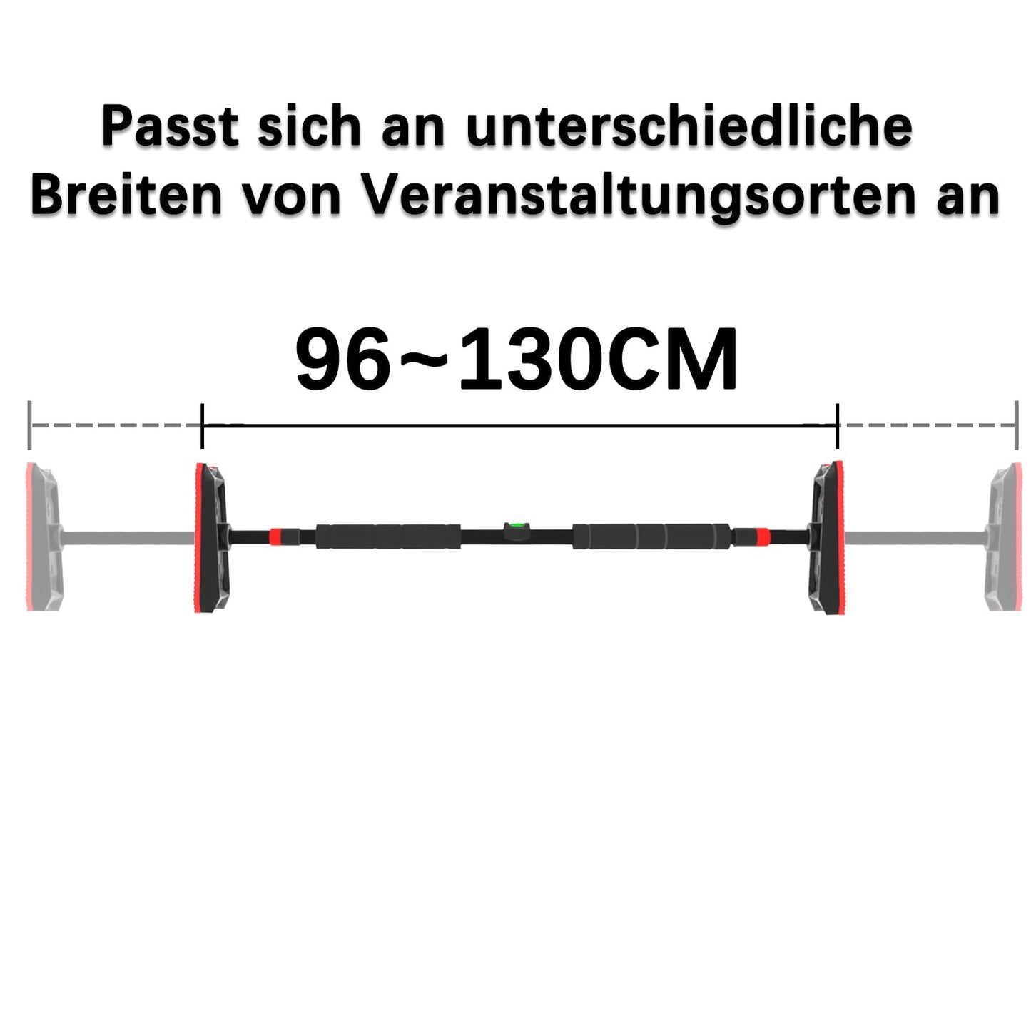 Kapler pull-up bar for doorways, adjustable with elastic lock, holds up to 300kg. Includes leveler and high-density foam for comfort.