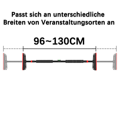Kapler pull-up bar for doorways, adjustable with elastic lock, holds up to 300kg. Includes leveler and high-density foam for comfort.