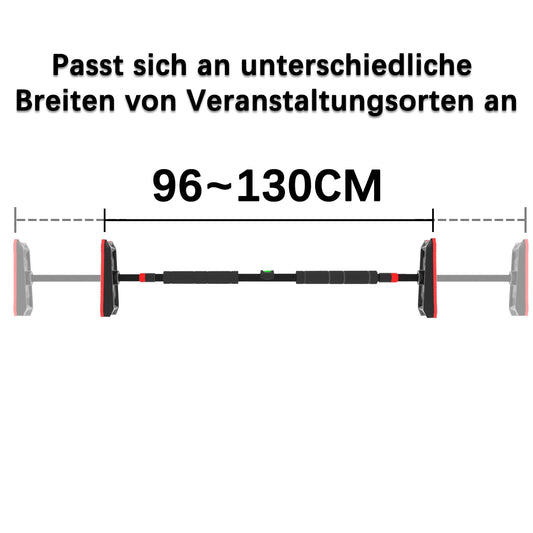 Kapler pull-up bar for doorways, adjustable with elastic lock, holds up to 300kg. Includes leveler and high-density foam for comfort.