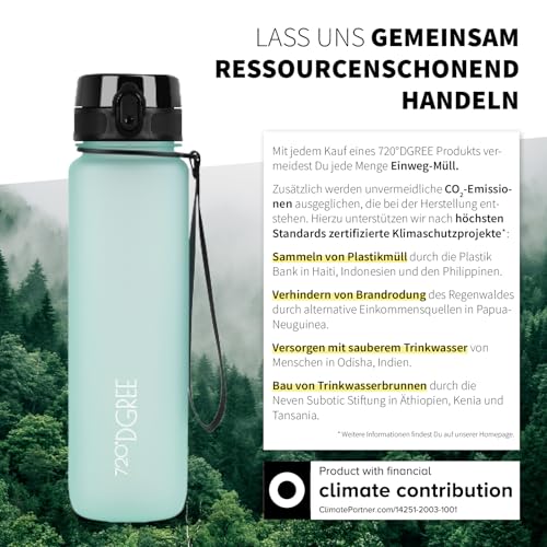 720°DGREE Kids Water Bottle 500ml “uberBottle“ softTouch +Fruit Infuser - Leakproof, BPA-Free - Slim Tritan Water Bottle for School, Sports, Fitness - Lightweight, Impact-resistant, Reusable