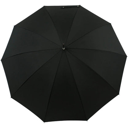 iX-brella men's automatic umbrella with genuine wood crook handle in black