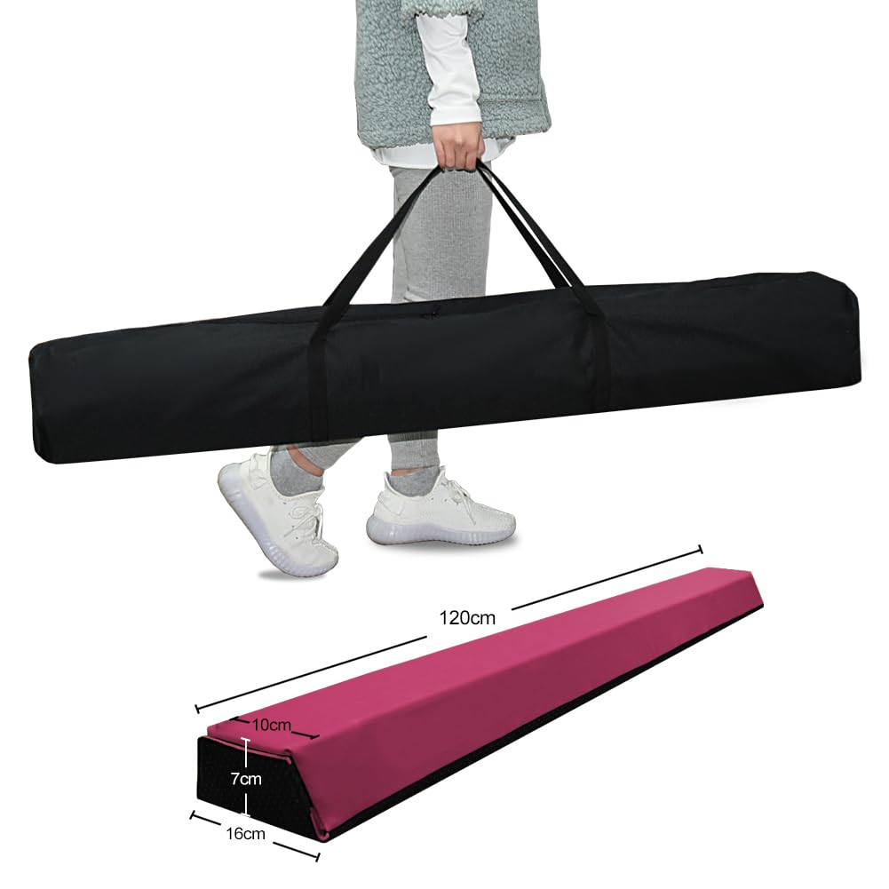HomeSun Floating Beam 240cm Foldable Balance Beam Gymnastics Balance Beam Exercise Fitness Training Gymnastics for Home (Pink, 240cm)