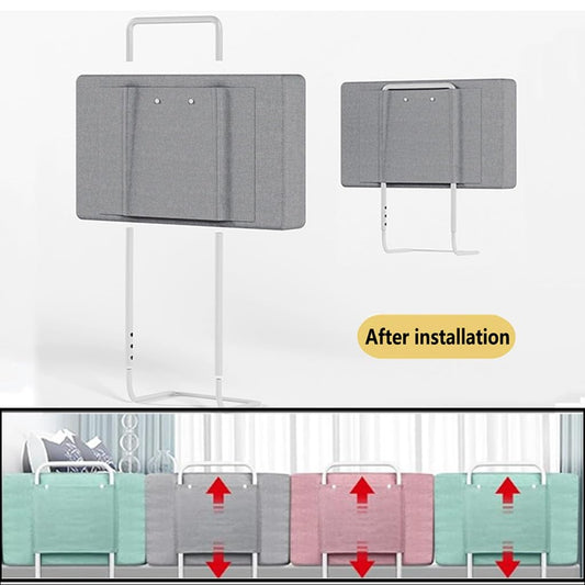 Mgchowue Bed Rail for Kids, Bed Guardrail Bed Fence Bed Guardrail, suitable for children's beds, parents' beds, and all mattress solid wood beds (one side) (Color: Grey, Size: 50cm)