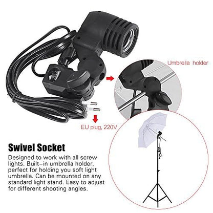 Photography kit 1.8m * 2.7m black white green cotton backdrops 6 set fish-like clamps 2 set 33-inch white softlight umbrellas
