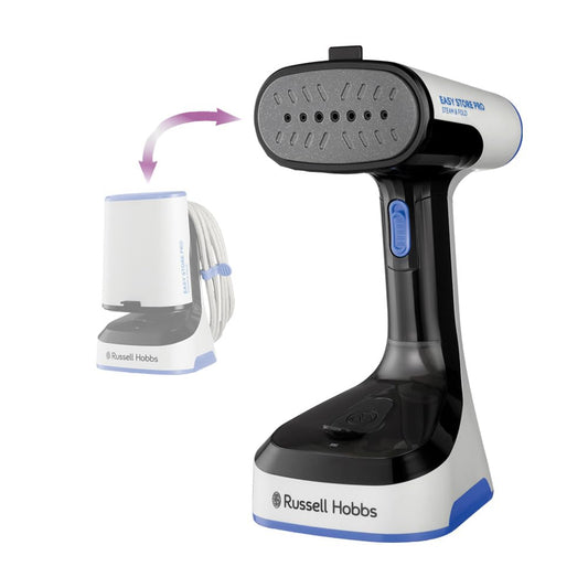Russell Hobbs Steam & Fold Garment Steamer (1500W, quick heating, includes fabric attachment, collapsible design, space-saving cord storage, 3m cord, travel iron) Iron 26740-56.