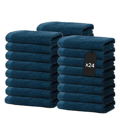 24 pieces of washcloths 30x30 cm | Small towel set | Terry Soft & Fluffy | 100% cotton | Mini washcloths | 500 g/m² | Oeko-Tex | Ôhm | Blue