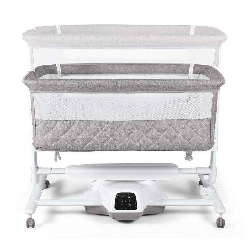 Dream Deluxe: Baby crib, electric, with automatic rocking, White